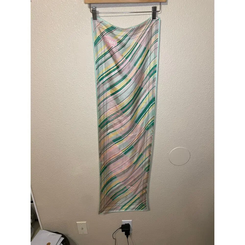 VTG Dorce Pastel Striped Mid Century Modern Style Neck Scarf 43 in by 13.5 in